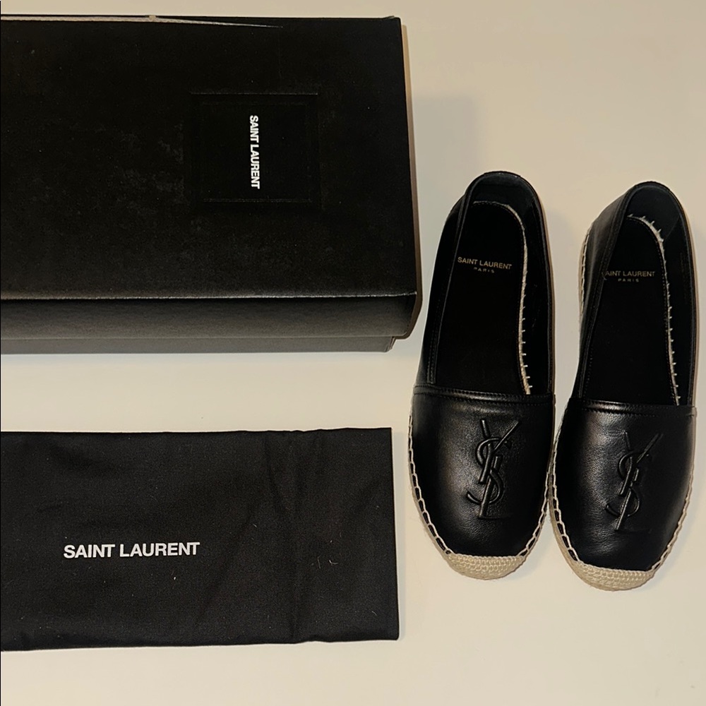 YSL Saint Laurent Black Espadrilles size:6.5